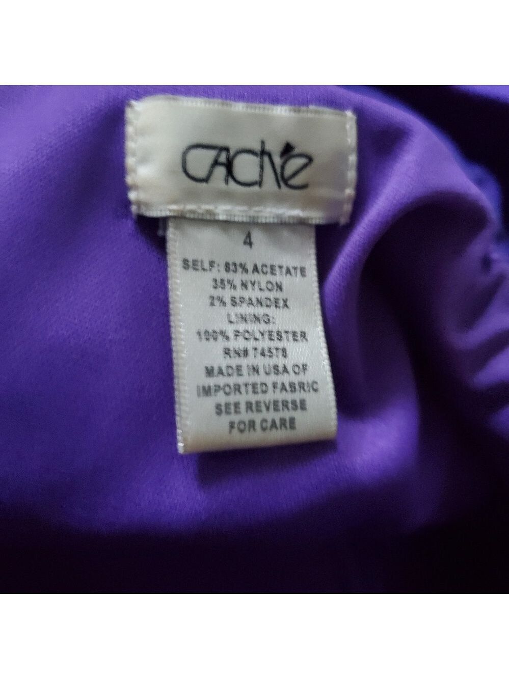 Cache One Shoulder Ruffle Dress Purple - Picture 7 of 7
